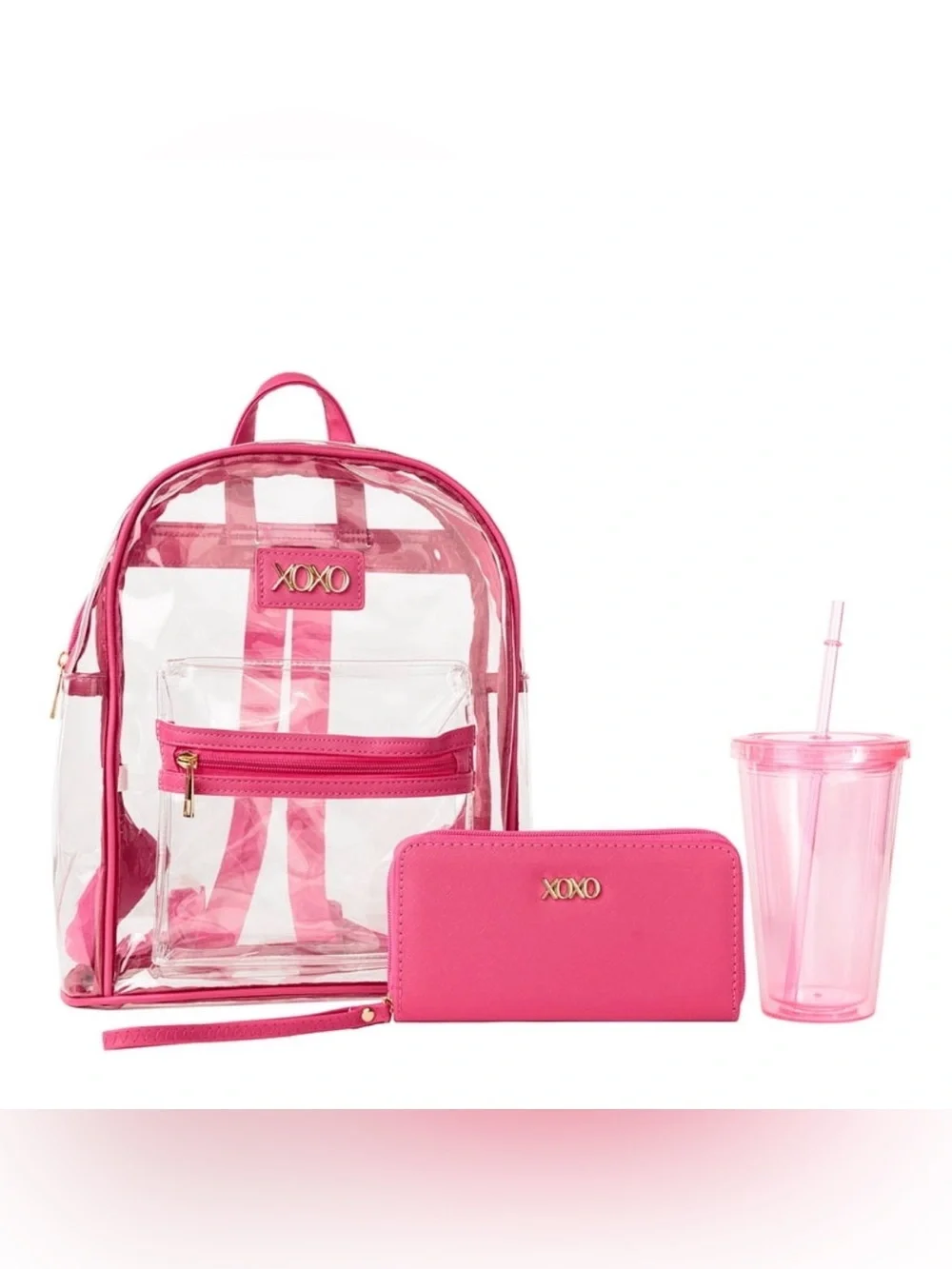 🆕 XOXO Clear Backpack|  Wallet | Tumbler Gift Set